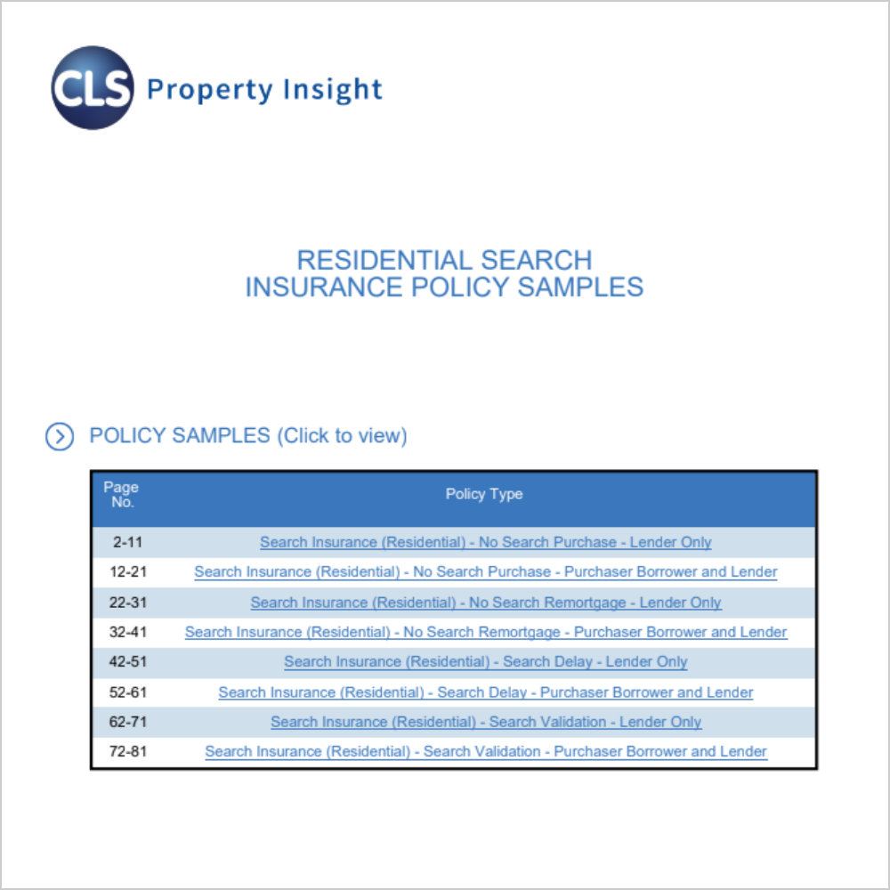 No Search and Search Delay Insurance Sample