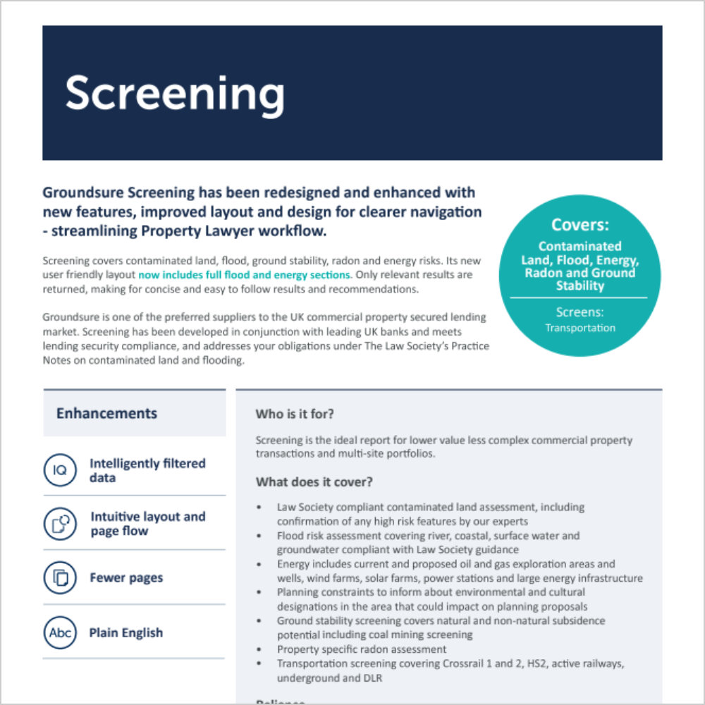 Groundsure Screening Product Card