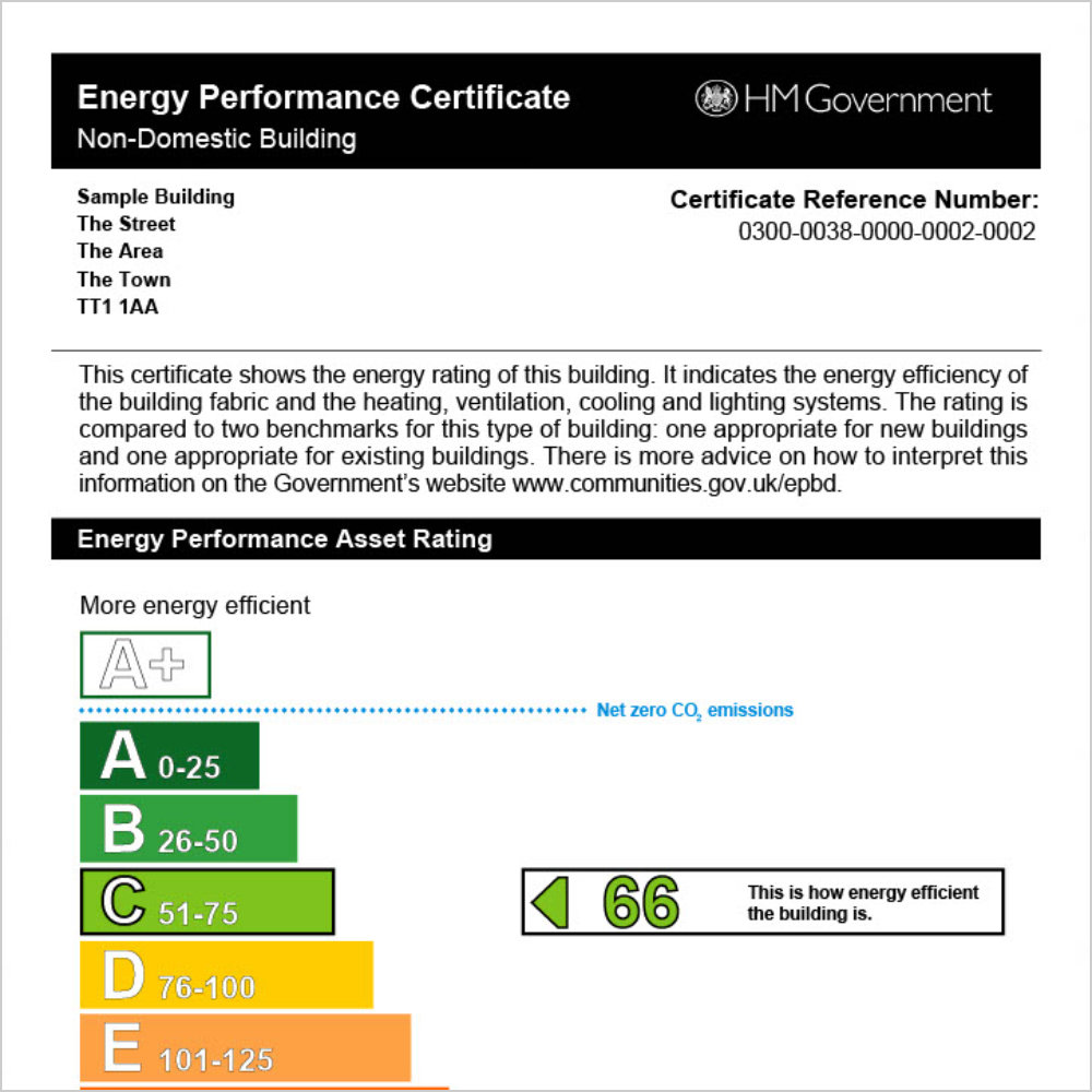 Commercial Energy Performance Certificate Sample